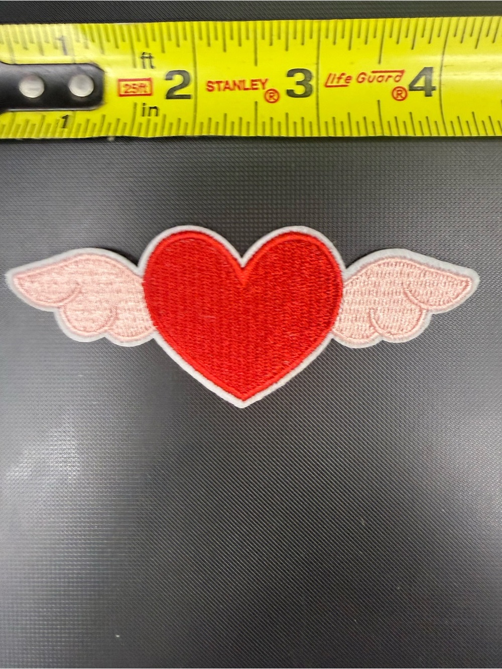 Winged Heart Iron-On Patch - Red & Pink - Kids Accessories